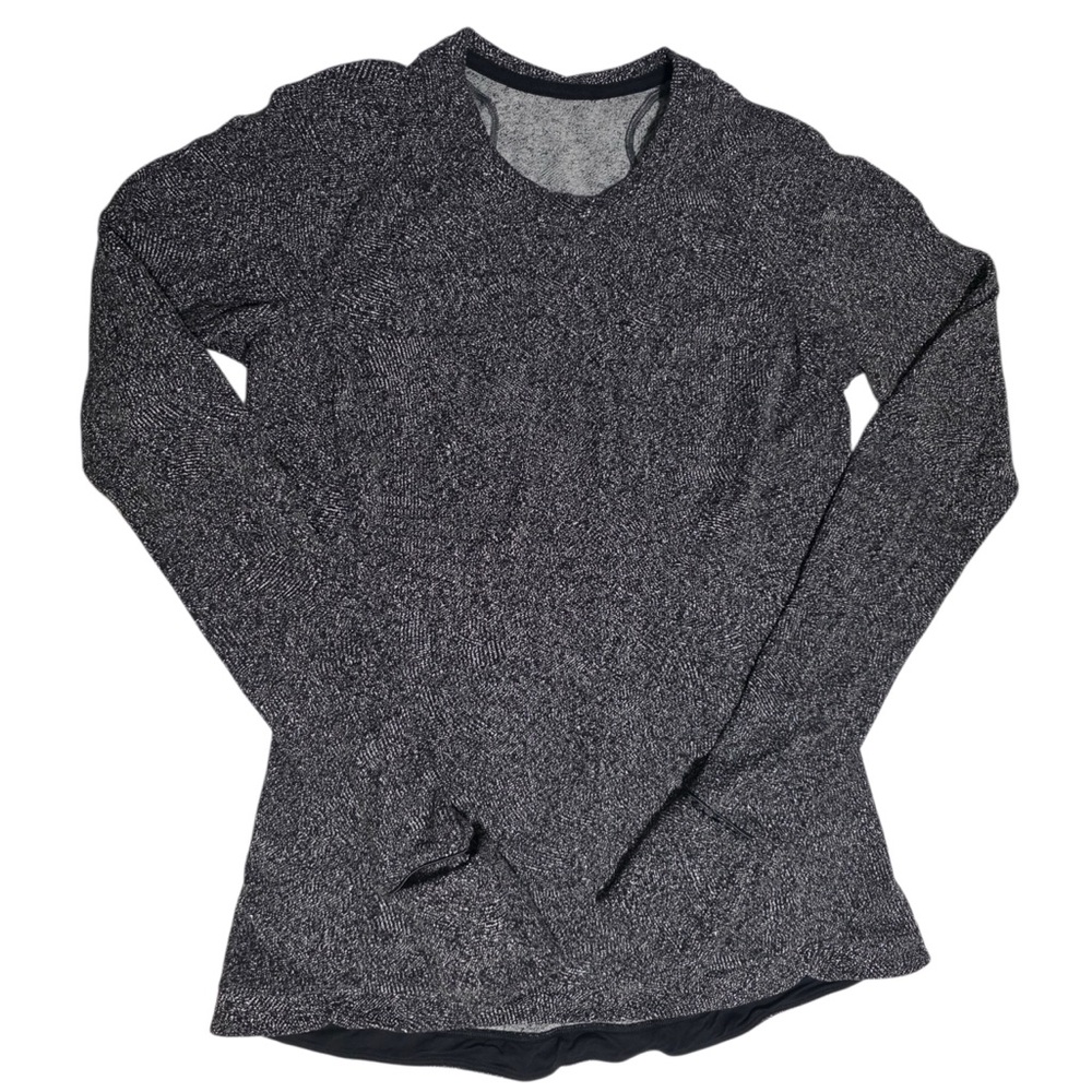 Lululemon Runderful Long Sleeve Reconnect Jacquard Running Luon White Black 10